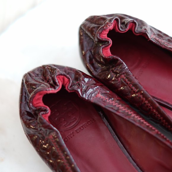 Tory Burch Burgundy Flats - Picture 4 of 8
